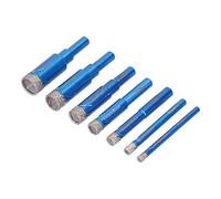 Aolidsive Jeu de 7 Forets Diamantés Secs, émeri avec Cire de Refroidissement, Scie Cloche Professionnelle pour Carrelage en Porcelaine, Verre de Granit, Convient pour Perceuse électrique et Meuleuse