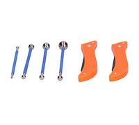 Aolidsive Kit d'outils de Calfeutrage en Acier au Carbone ABS, Outil de Calfeutrage des Joints de Sol avec 7 Tailles de Billes Métalliques et Couteau de Réparation pour la Finition des Joints de