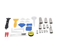 Aolidsive Kit d'outils de Finition de Calfeutrage, Grattoir de Dissolvant de Coulis de Calfeutrage en Acier Inoxydable avec Applicateur de Buse, 3 en 1 pour Joints d'évier de Fenêtre de Salle de