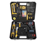 Aolidsive Kit D'outils de Perceuse sans Fil, Tournevis électrique Multifonctionnel et Ensemble de Perceuses avec Couple de 1500 Tr/min, 25 Engrenages de Torsion et Lumière LED pour les (Prise UE)