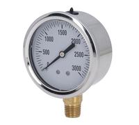 Aolidsive Manomètres Remplis de Liquide, Jauge Hydraulique en Acier Inoxydable de 2,5 Pouces avec Plage 0-3000Psi pour les Tests d' d'eau et 'air, Utilisation Intérieure et Extérieure