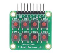 Aolidsive Module de Clavier 2x4 avec Carte Micro-Interrupteur, 8 Boutons 34 X 32 Mm avec Embases à Broches et Trous de Montage pour Projets d'entrée de Micro-Ordinateur à Puce Unique