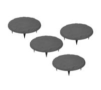 Aolidsive Pierres de gué Rondes de 39.9cm de Diamètre en Résine de Polypropylène, Pierres de gué d'extérieur avec Piquets de Sol pour Allée de Jardin et Pelouse (GREY)