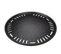 Aolidsive Poêle à Barbecue Coréenne, Plateau Rond en Pierre Maifan Antiadhésif de 35 Cm pour Grillades Intérieures et Extérieures avec Grande Surface de Cuisson