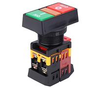 Aolidsive PPBB-30N Interrupteur à Bouton Poussoir LED, 1NO 1NC 380VAC | Station de commande à deux boutons, réponse configurable rouge vert, interface de panneau de montage de 22 mm,