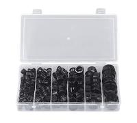 Aolidsive Protecteur d'œillets de Câble à Clipser, Kit d'assortiment de 160 Douilles en Nylon avec Boîte en Plastique, 6 Tailles pour la Gestion des Câbles dans les Armoires et les Panneaux de