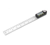 Aolidsive Rapporteur D'angle Numérique 2-en-1, Acier Inoxydable 0-200 Mm | Grand écran LCD rétroéclairé, plage complète 0-360°, bouton de verrouillage pour des lectures cohérentes, pour le travail
