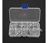 Aolidsive Rivets Solides, Rivets Multi-tailles à Tête Plate en Aluminium, Attaches Solides pour les Projets de Bricolage en Métal et en Bois, Assortiment de 450 Pièces M2.5 pour le Travail des Métaux