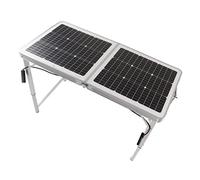Aolidsive Table de Panneau Solaire, Table de Panneau Solaire Portable Pliable en Alliage d'aluminium 100 W avec Double Sortie USB, Mono étanche IP68 pour Camping Pique-Nique Utilisation en Extérieur