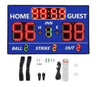 Aolidsive Tableau de Bord de Softball, Lumières LED à 12 Chiffres, Gardien de Score électronique de Baseball avec Télécommande, pour Jeux D'intérieur et D'extérieur