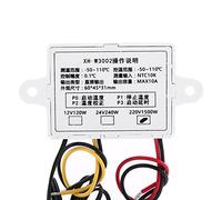Aolidsive Thermostat Numérique ABS, Interrupteur de Contrôleur de Température DC12V, Plage de 14 à 230F, Sonde étanche de Contrôle 0,1C pour Incubateur, Réfrigérateur, Utilisation du Panneau CVC