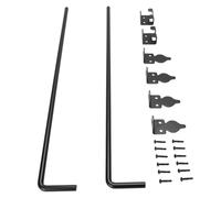 Aolidsive Tige de Chute de Boulon de Canne Robuste de 24 Pouces, Loquet de Sol de Portail en Acier Enduit de Poudre Noire pour Portes Simples et Doubles, Clôtures en Bois et Métal avec