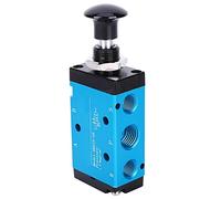 Aolidsive Vanne à Poussée Manuelle 1/4 NPT 3 Voies 2 Positions, Corps en Alliage d'aluminium pour Systèmes d'air 'aquarium et Applications Industrielles