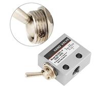 Aolidsive Vanne Mécanique Pneumatique HL2301, Interrupteur à Bouton Métallique, Interrupteur à Bascule 3 Positions 2 Ports, Compact et Léger pour Systèmes et Applications Pneumatiques