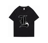 Aoligeinb Death Note T-Shirt pour Hommes Femmes Adolescents Kira L Lawliet Cosplay Costume décontracté lâche Graphique imprimé T-Shirt à Manches Courtes