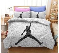 AOLIGL Housse de Couette 140x200 Trempette Noire Parure de Lit 2 Personnes Microfibre,Doux et Confortable Housse de Couette Imprimée avec Fermeture Éclair et 2 Taies d'oreiller 65x65 cm