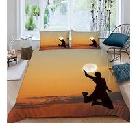 AOLIGL Parure de lit 3 pièces en polyester avec housse de couette 3D et fermeture éclair pour très grand lit