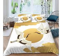 AOLIGL Parure de lit 3 pièces en polyester avec housse de couette de style japonais et fermeture éclair pour lit super king size