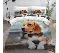 AOLIGL Parure de lit Chien, Beagles Housse de Couette 220x240cm, Chat Brun Ensemble De Literie Animaux Domestiques Animaux Chien Housse de Couette Adolescents Adultes