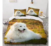 AOLIGL Parure de lit Chien, Berger des Abruzzes Remano Housse de Couette 220x240cm, Jaune Ensemble De Literie Animaux Domestiques Animaux Chien,Enfants Garçons Fille Adolescents Adultes