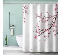 AOLIGL Rideau de Douche 120x180 cm Individualité Rideaux de Douche Fleur De Cerisier Rideau de Salle de Bain Imperméable avec 12 Anneaux Crochets, Fleurs Rose Rideu de Douche Enfant