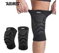 AOLIKES 1 paire de genouillères et coudières, genouillères en éponge épaisse collisonnées pour le travail, basket-ball, lutte, Football, volley-ball, cyclisme elbow pads