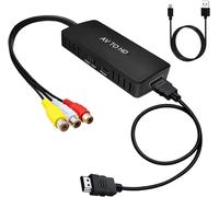 Aolirot Adaptateur RCA vers HDMI, Convertisseur AV vers HDMI 1080P Composite CVBS AV vers HDMI convertisseur vidéo Audio avec câble HDMI pour HDTV Moniteur Projecteur STB VHS Xbox PS3 Sky Lecteur DVD