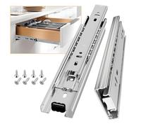 AOLISHENG Glissiere pour tiroir 250 mm Glissière de tiroir latéral rail coulissant coulisse tiroir sortie totale à bille pour placard et cuisine 45 kg Charge Argent 1 Paire(2 pièces)