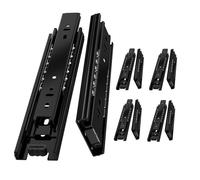 AOLISHENG Glissiere pour tiroir 550 mm Glissière de tiroir latéral rail coulissant coulisse tiroir sortie totale à bille pour placard et cuisine 45 kg Charge Noir 5 Paire(10 pièces)