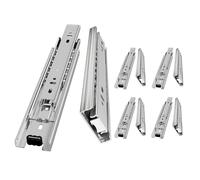 AOLISHENG Glissiere pour tiroir 550 mm Glissière de tiroir latéral rail coulissant coulisse tiroir sortie totale à bille pour placard et cuisine 45 kg Charge Argent 5 Paire(10 pièces)