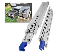 AOLISHENG Glissiere Pour Tiroir Charge Lourde 750 mm Avec Serrure Charge max 120 kg Pour Camping Car & Van Latéral Coulisse de Tiroir Sortie Totale Rail Coulissant Glissière a Bille 1 Paire(2 pièces)