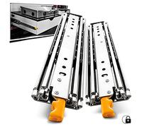 AOLISHENG Glissiere Pour Tiroir Charge Lourde 950 mm Avec Serrure 190 kg Pour Camping & Car Van Garage Coulisse Sortie Totale Rail Coulissant Industriel Glissière a Bille Latéral 1 Paire(2 pièces)