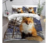 Aolity Housse de Couette 220x240 Animal Renard 3D Imprimé Microfibre Parure de Lit Animaux Sauvages Qualité Supérieure Ultra Doux Literie Set 3 Pièces avec Fermeture Eclair