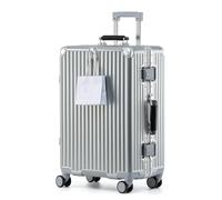 Aoliwei Valise à roulettes avec cadre en aluminium - Taille XL (75 cm) - Valise rigide de qualité supérieure pour les voyages de 11 à 14 jours - Avec poignée en cuir véritable noir, serrure TSA et