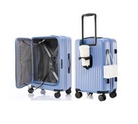 Aoliwei Valise de voyage multifonctionnelle à ouverture avant en polycarbonate avec serrure douanière TSA, porte-gobelet et crochet de sac, bagage à main 50,8 cm Trolley pour voyages d'affaires et