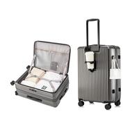 Aoliwei Valise de voyage multifonctionnelle à ouverture avant en polycarbonate avec serrure en pouces TSA, porte-gobelet et crochet de sac, valise à main de 50,8 cm pour voyages d'affaires et vacances