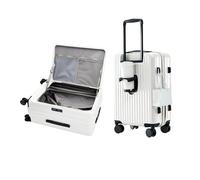 Aoliwei Valise de voyage multifonctionnelle à ouverture avant en polycarbonate avec serrure en pouces TSA, porte-gobelet et crochet de sac, valise à main de 50,8 cm pour voyages d'affaires et vacances