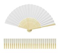 AolKee 28 Pièces Eventail Mariage, Blanc éventail, Cadeau Mariage invité, Decoration Mariage, eventail Mariage Personnalisable