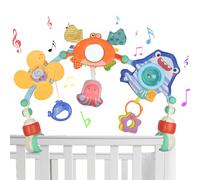AolKee Arche Eveil Bebe, Arche D'activités Articulée, Arche Bebe, Landau Poussette Jouet, Spirale d'activité bébé pour transats, siège Auto et Landau