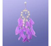 Aolkee Attrape rêves LED avec lumières - Cadeau de Mariage - Ornement Mural à Suspendre au Mur - Décoration Artisanale pour Femme/Fille/garçon/Enfant (Violet)