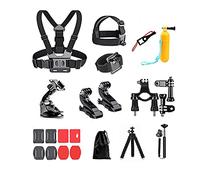 AolKee Kit 20-en-1 d'Accessoires pour Caméra d'Action, Compatible avec GoPro Hero 9 8, Max 7 6 5 4, DJI Osmo Action, Insta 360, AKASO, APEMAN, SJCAM, Campark