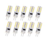 AOLLPU 10 Pièces G4 Lampe À LED COB Ampoule 9W 12W DC AC 12V 360 Angle De Faisceau Lustre Lumière Remplacer Les Lampes Halogènes,Blanc Froid,2W-AC DC12V