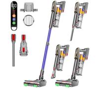 AOLOKO Aspirateur Balai sans Fil, 550W/45KPA/70Mins Aspirateur sans Fil avec collecteur de poussière sans contact de 1,8 L, brosse anti-enchevêtrement avec lumière verte, adapté aux tapis/sols/cheveux