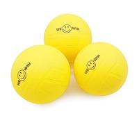 Aolowewin Lot de 3 balles de rechange à pointes | Balles de jeu en filet rond | Balle à rebond solide | Balle en caoutchouc souple jaune de 8,9 cm | Ballon de volleyball de plage (3)