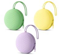 Aolso Boite a Sucette Bebe, 3pcs Boîte De Rangement en Silicone pour Sucette, Boîte À Sucettes Portable en Silicone pour Bébé, Imperméable, sans BPA, pour Voyage en Plein Air(Violet/Vert/Jaune chaud)