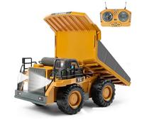 Aolso Camion-Benne Télécommandé, Véhicule de Construction RC pour Enfants, Jouet Tracteur RC 2,4 GHz avec Lumière et Son, 9 Canaux Camion Benne Jouet, pour 3+Ans, Cadeau de Noël et d'anniversaire