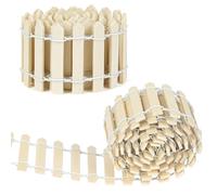 Aolso Clôture de Jardin en Bois Blanc, 2PCS 90x5 cm Miniature Accessoires Le Bricolage et la Décoration de Mini Jardin, Clôture Miniature en Bois pour Sapin de Noel, Maison de Poupée(Naturelle)