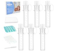 Aolso Collecteur De Colostrum, 6PCS 6ml Collecteur De Lait Maternel, Collector Réutilisable Colostrum Kit Collector Sans BPA, Récipient Portable De Colostrum avec Étiquette et Lingettes Coton