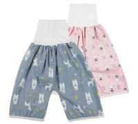 Aolso Culotte Apprentissage propreté Fille Garcon, 2 Paquets de Culottes Apprentissage Enfant, Couches-Culottes Anti-Fuite Bébé Filles et Garçons pour Bébé 0-6 Ans(M-Chien/Ours Blanc)