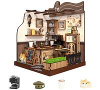 Aolso DIY Miniature Maison, Maison de Poupée Miniature Maquette Kits, Puzzle 3D en Bois Kit Maison de poupée à Faire soi-même, Cadeau Unique pour Adultes et Adolescents (Café de Campagne)